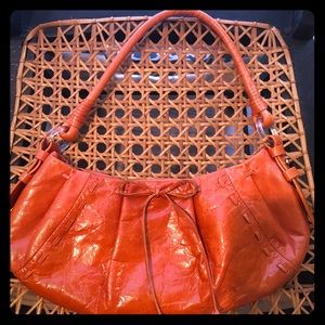 Orange leather Aspiga small handbag perfect!